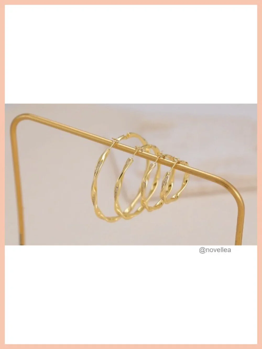 14K Gold Plated Twisted Hoop Earrings Hypoallergenic with Cubic Zirconia